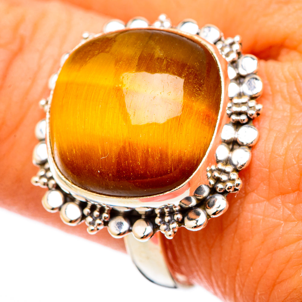 Tiger Eye Rings handcrafted by Anasilvercos - RING117437