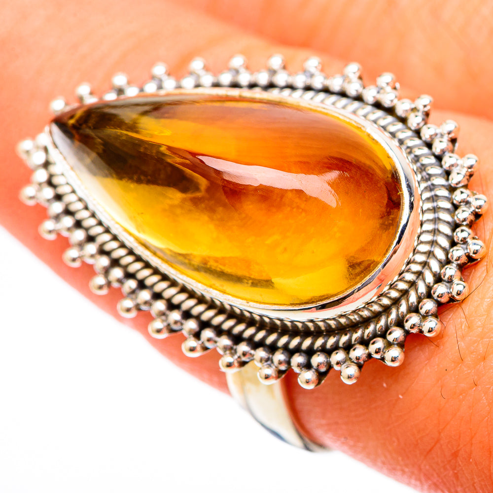 Citrine Sugarloaf Rings handcrafted by Anasilvercos - RING117440