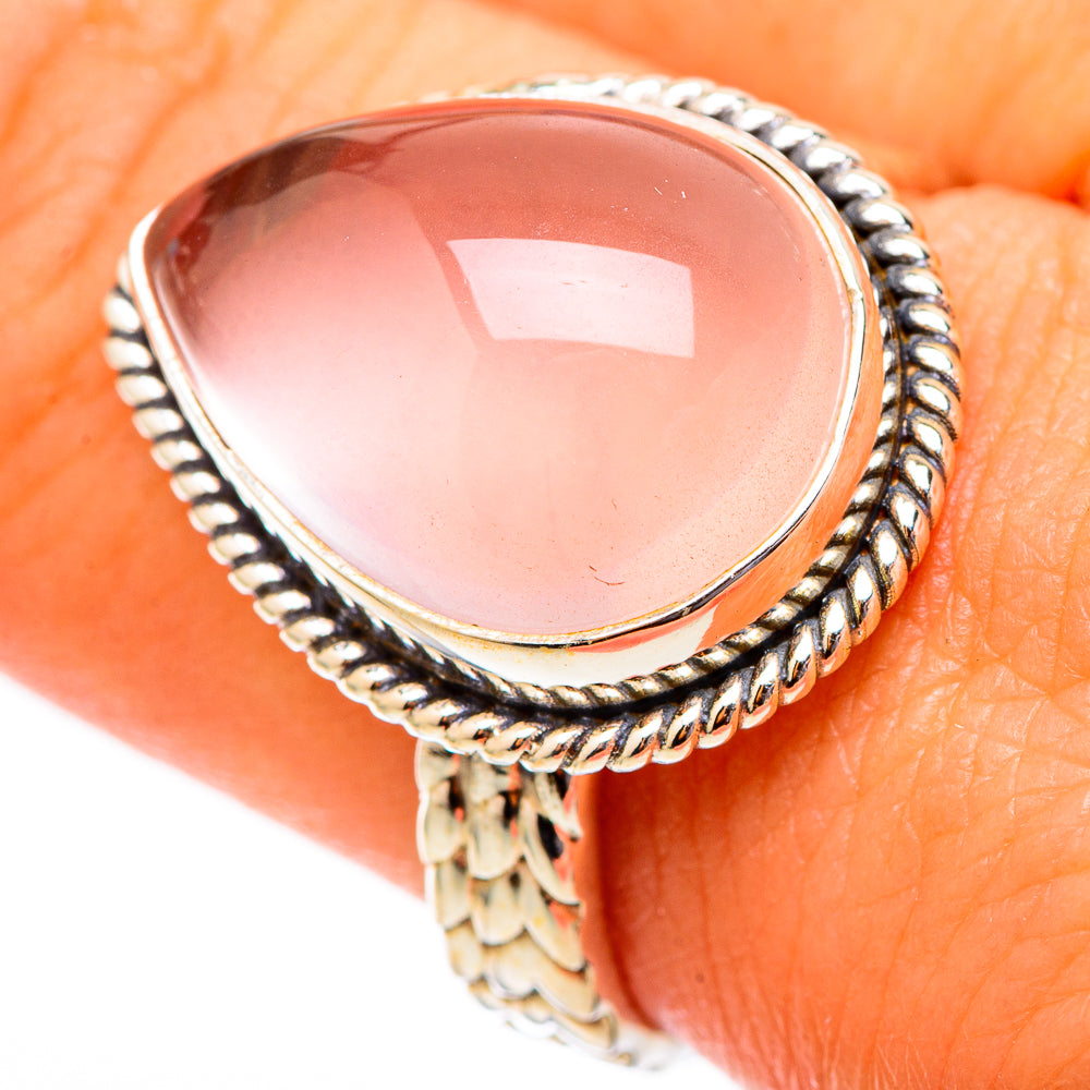Rose Quartz Rings handcrafted by Anasilvercos - RING117442