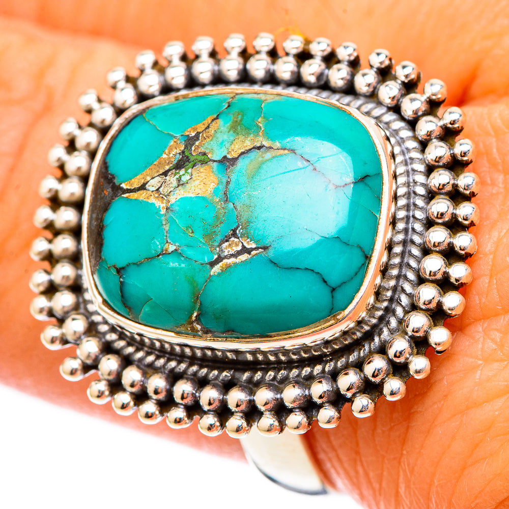 Tibetan Turquoise Rings handcrafted by Anasilvercos - RING117460