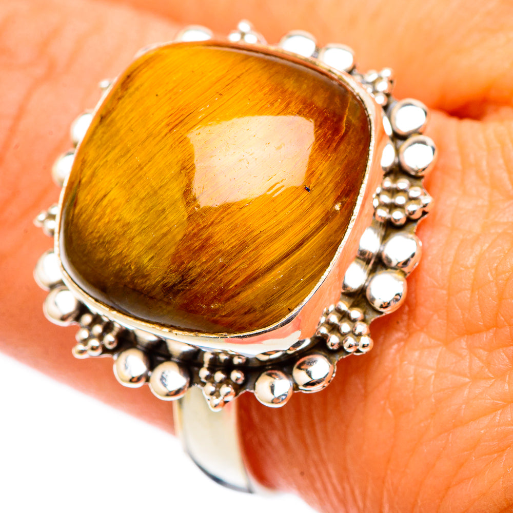 Tiger Eye Rings handcrafted by Anasilvercos - RING117466
