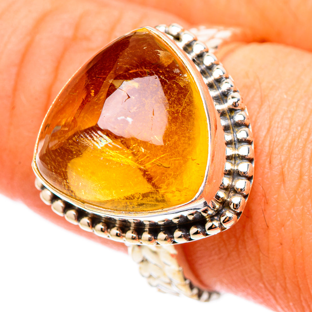 Citrine Sugarloaf Rings handcrafted by Anasilvercos - RING117468