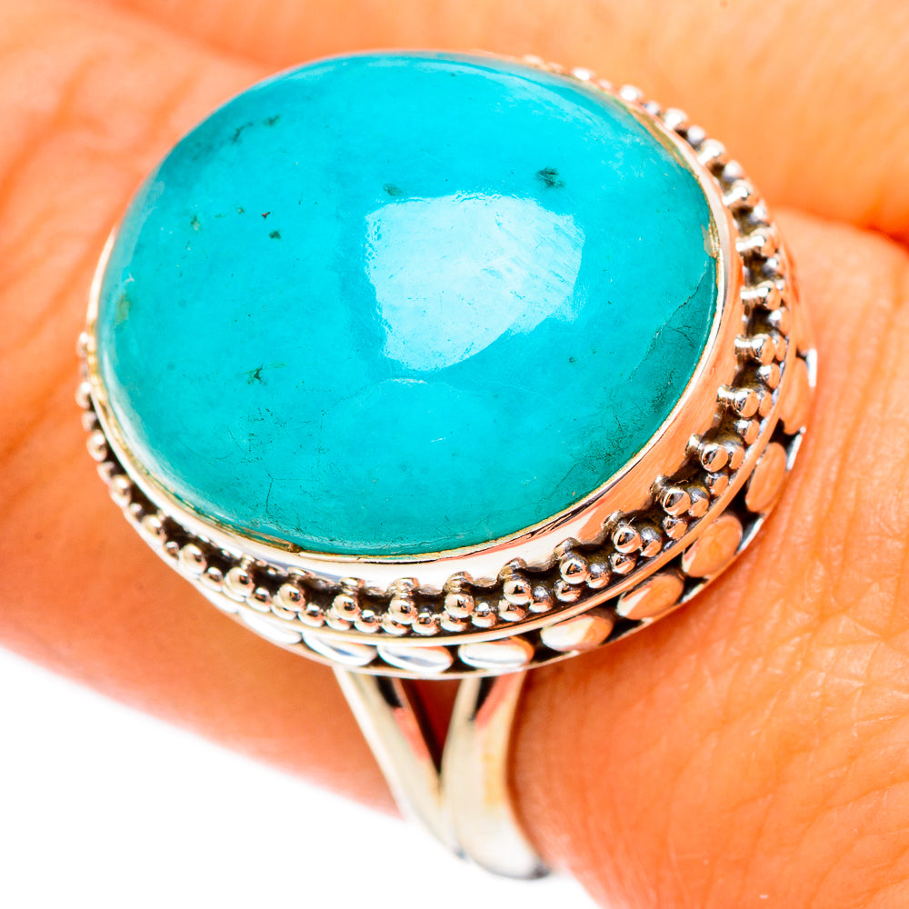 Peruvian Chrysocolla Rings handcrafted by Anasilvercos - RING117487