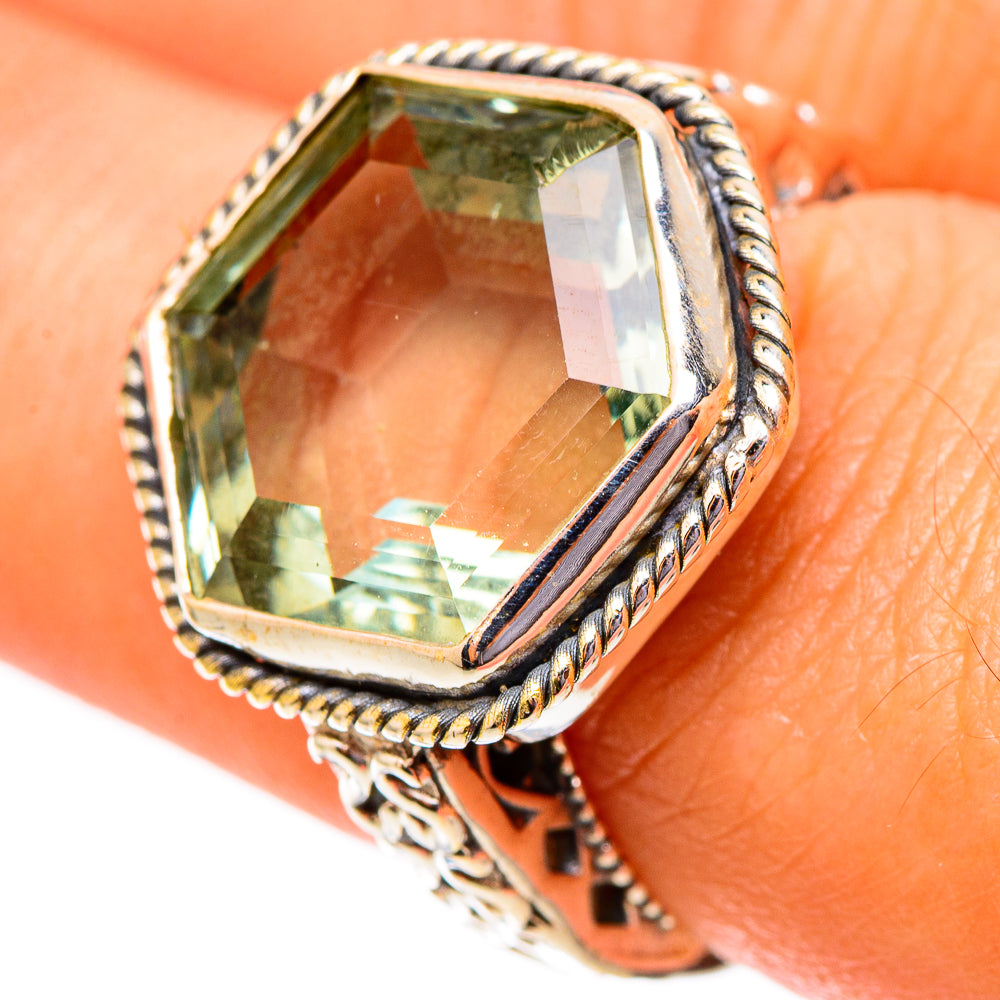 Green Amethyst Rings handcrafted by Anasilvercos - RING117490