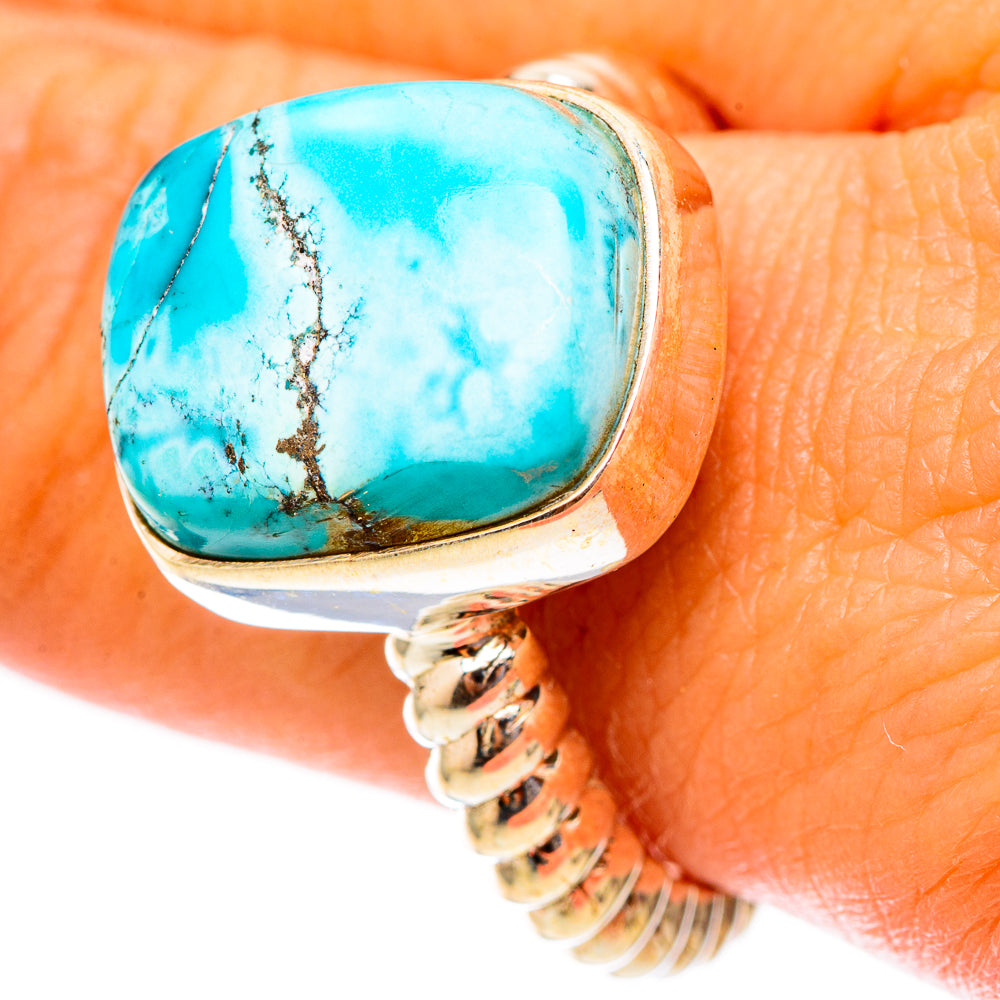 Tibetan Turquoise Rings handcrafted by Anasilvercos - RING117513