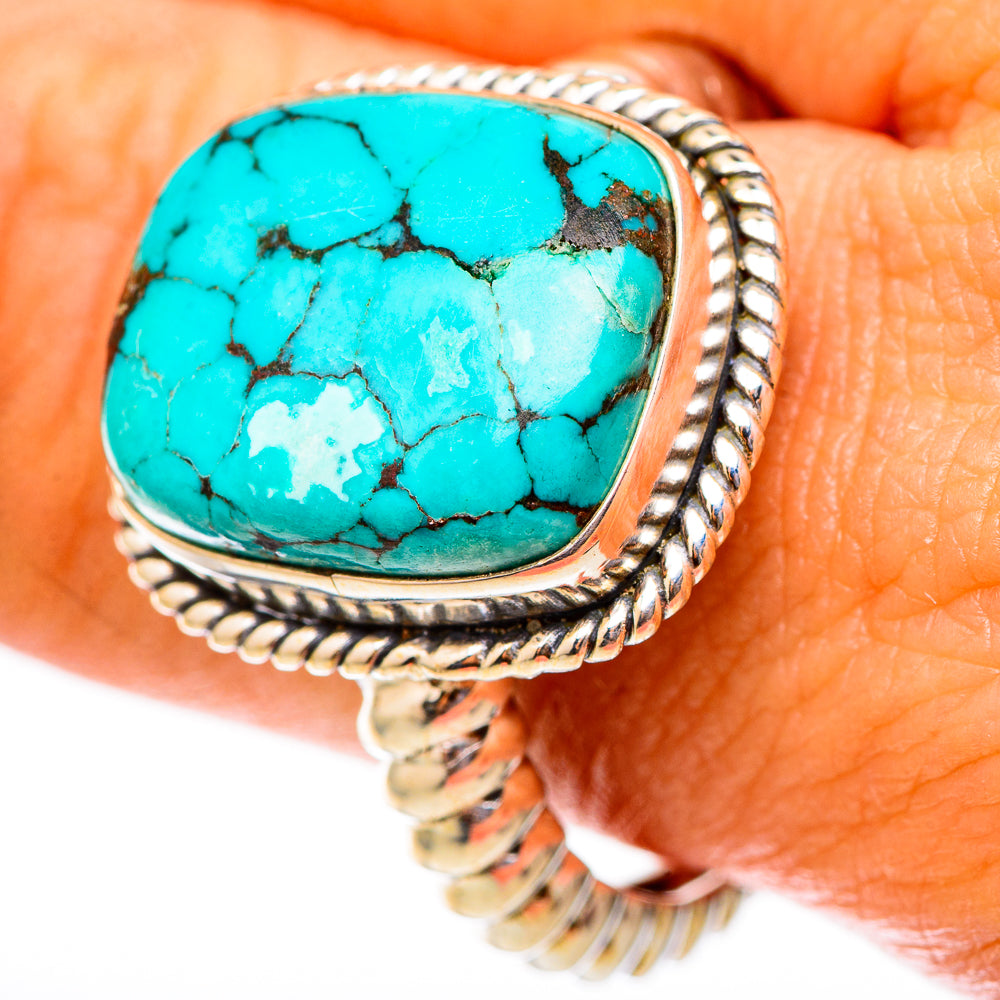 Tibetan Turquoise Rings handcrafted by Anasilvercos - RING117534