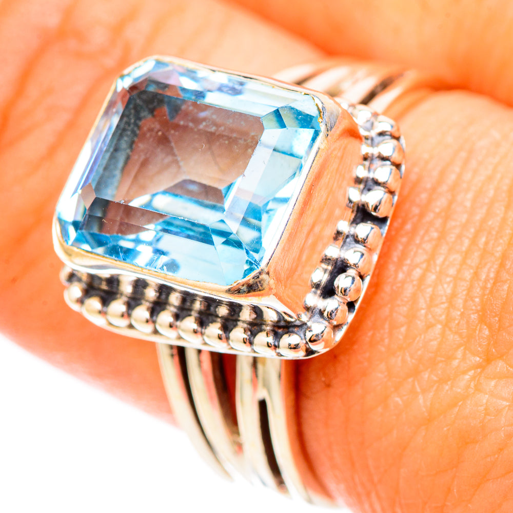 Blue Topaz Rings handcrafted by Anasilvercos - RING117537