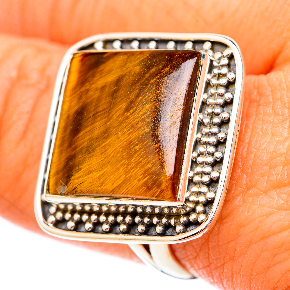 Tiger Eye Rings handcrafted by Anasilvercos - RING117577