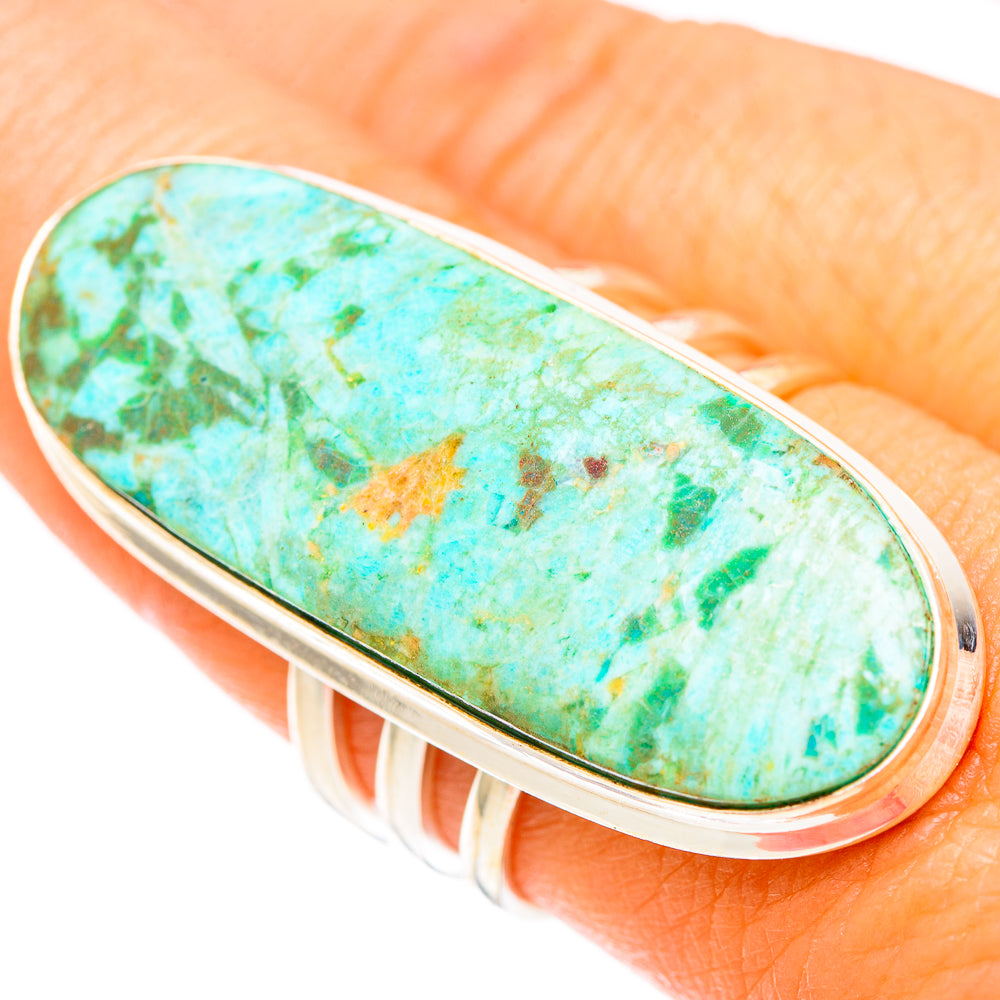 Peruvian Chrysocolla Rings handcrafted by Anasilvercos - RING117602