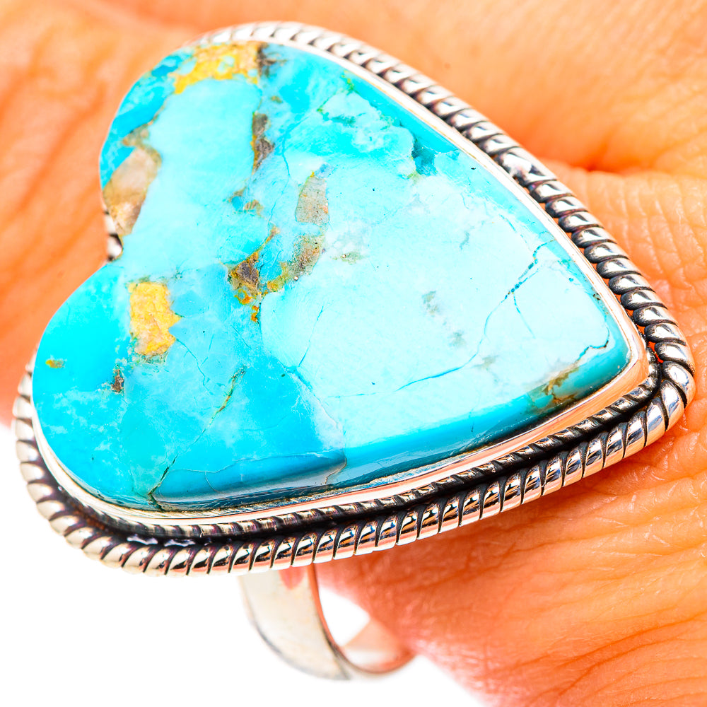 Peruvian Chrysocolla Rings handcrafted by Anasilvercos - RING117605