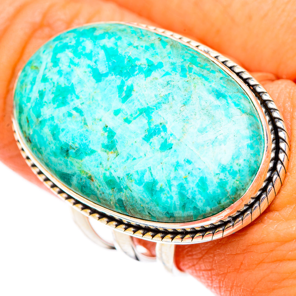 Peruvian Chrysocolla Rings handcrafted by Anasilvercos - RING117656