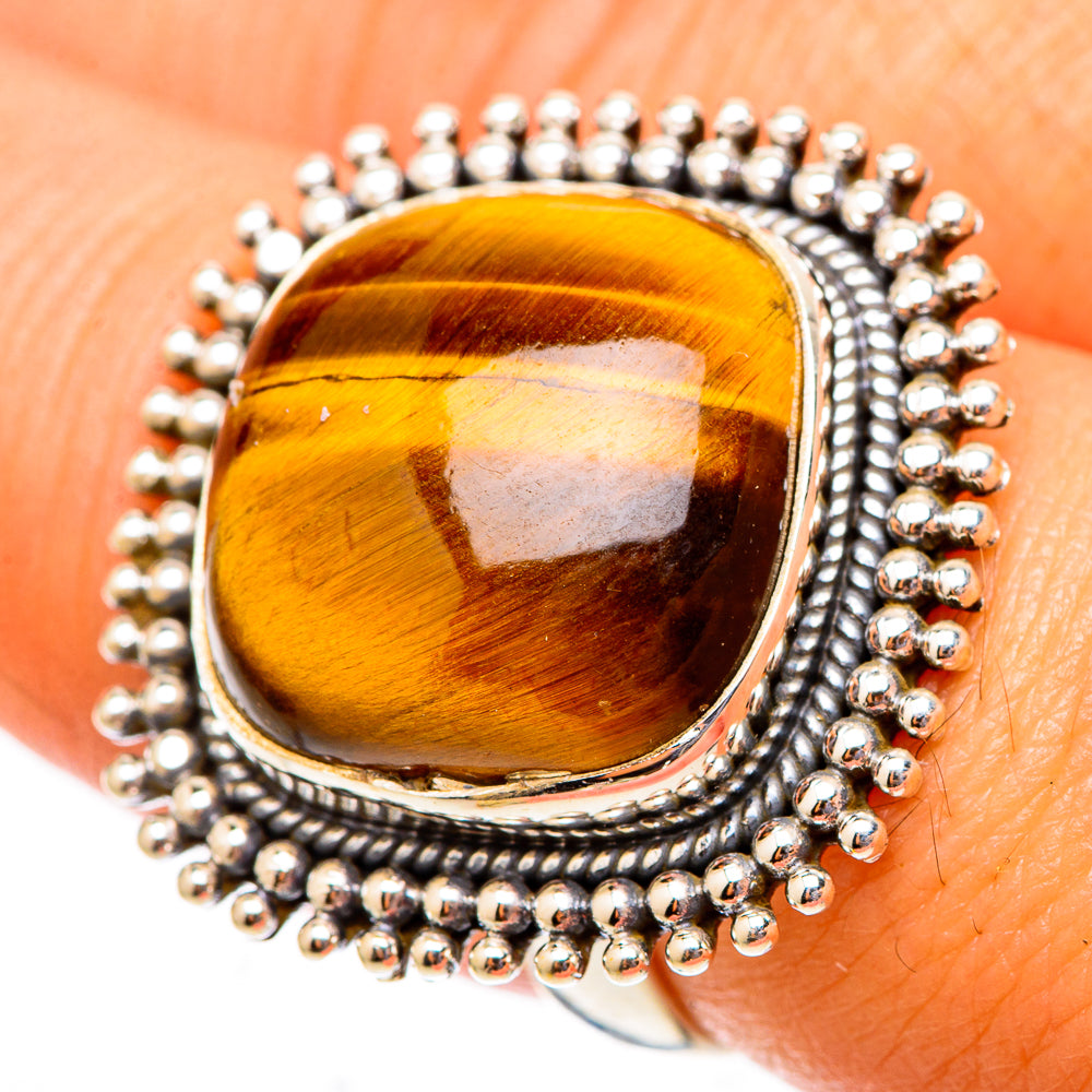 Tiger Eye Rings handcrafted by Anasilvercos - RING117671