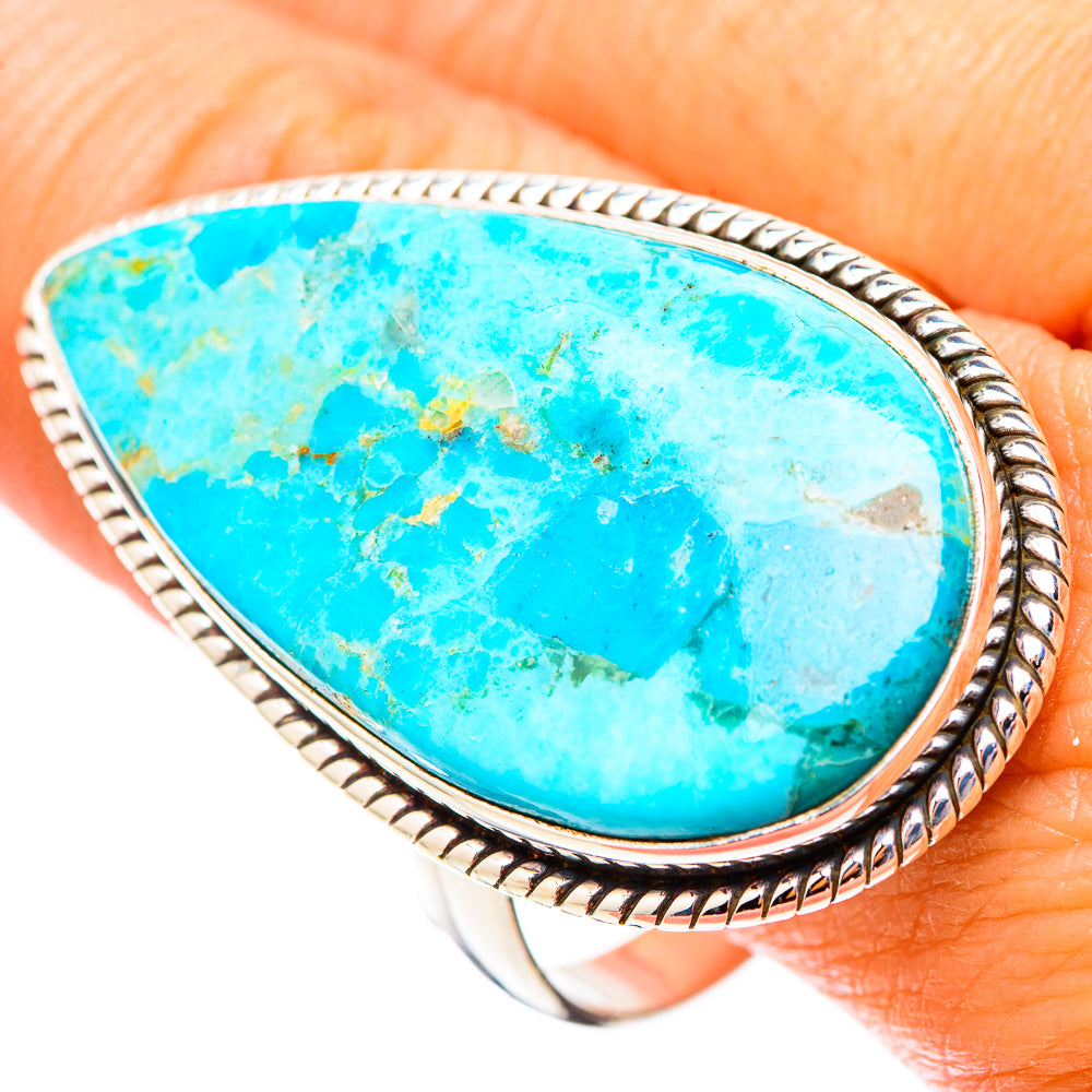 Peruvian Chrysocolla Rings handcrafted by Anasilvercos - RING117690