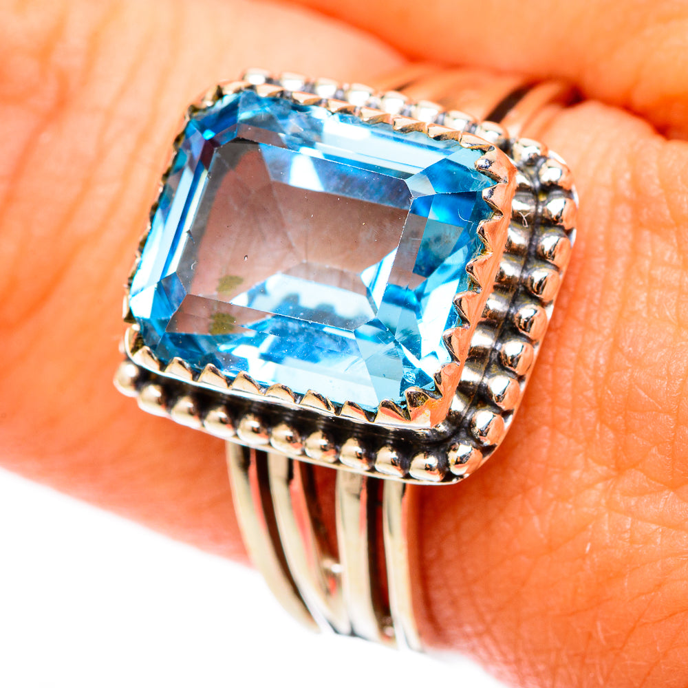 Blue Topaz Rings handcrafted by Anasilvercos - RING117702