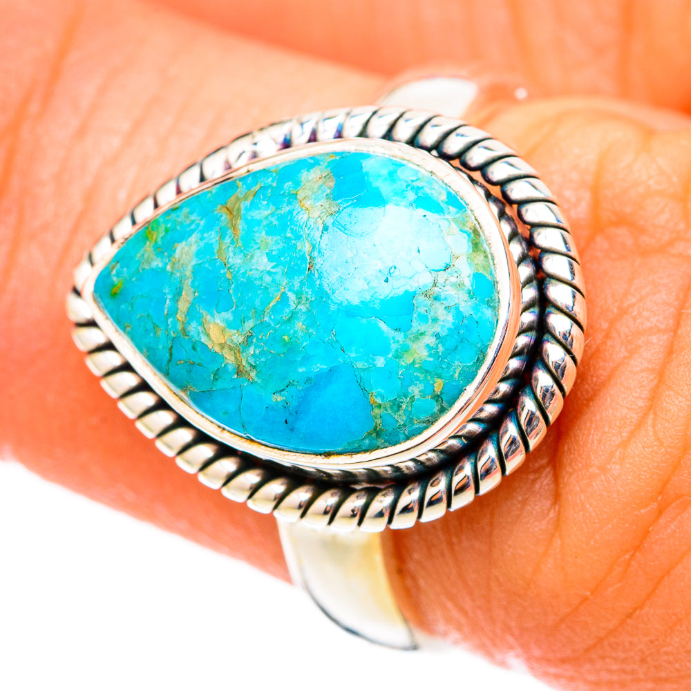 Peruvian Chrysocolla Rings handcrafted by Anasilvercos - RING117703