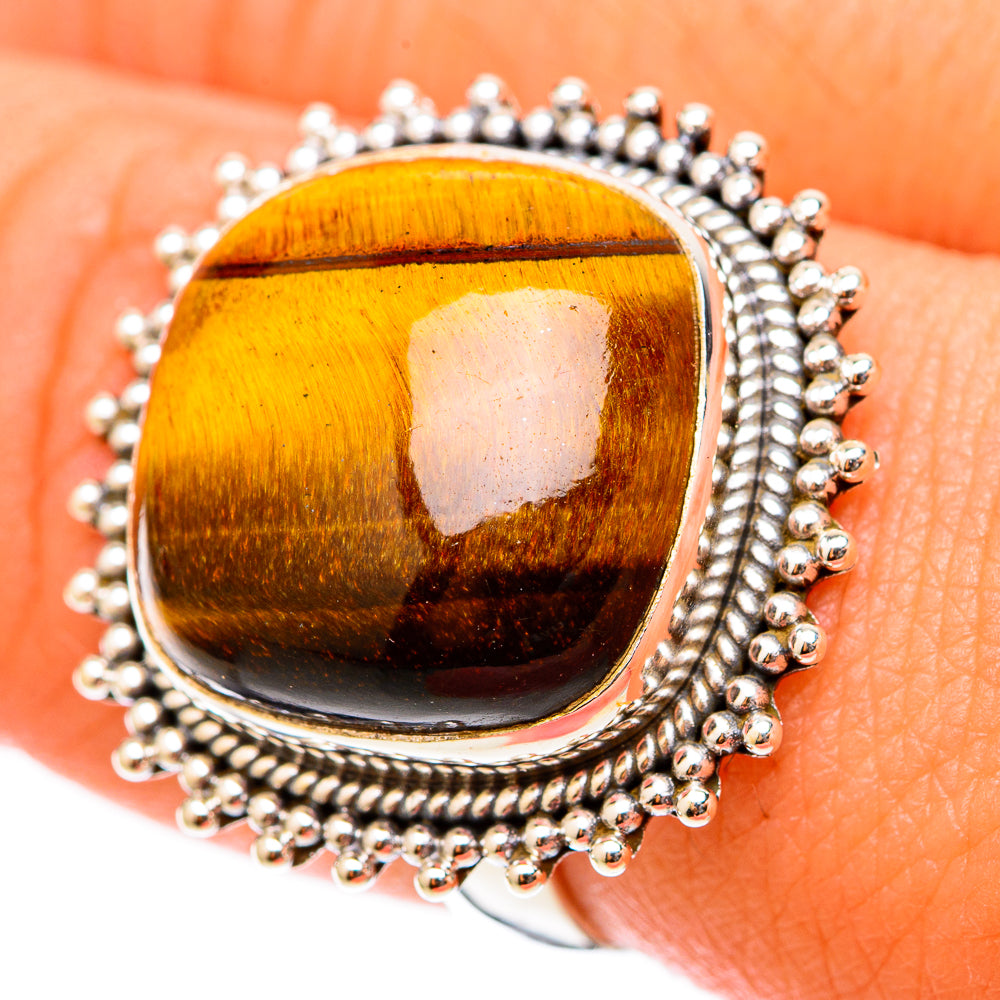 Tiger Eye Rings handcrafted by Anasilvercos - RING117707