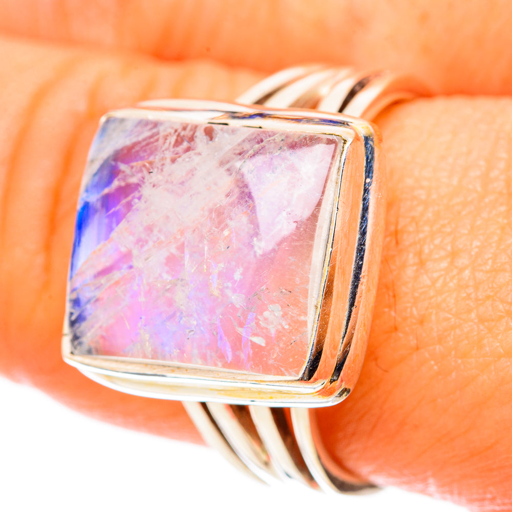 Rainbow Moonstone Rings handcrafted by Anasilvercos - RING117813