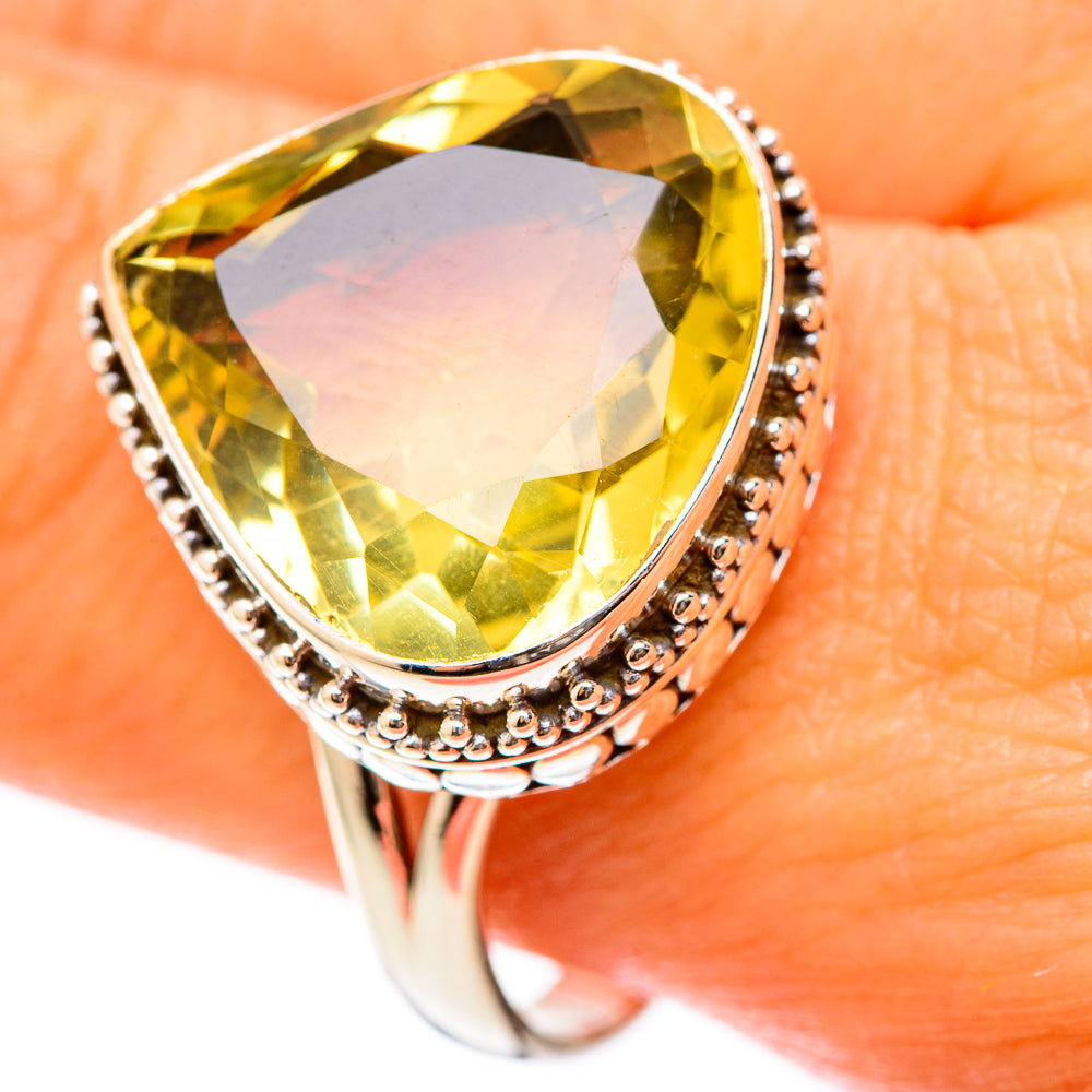 Lemon Quartz Rings handcrafted by Anasilvercos - RING117818