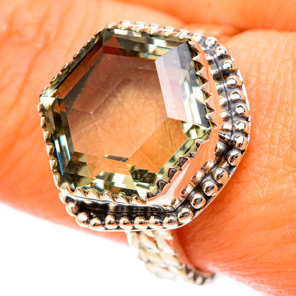Green Amethyst Rings handcrafted by Anasilvercos - RING117824