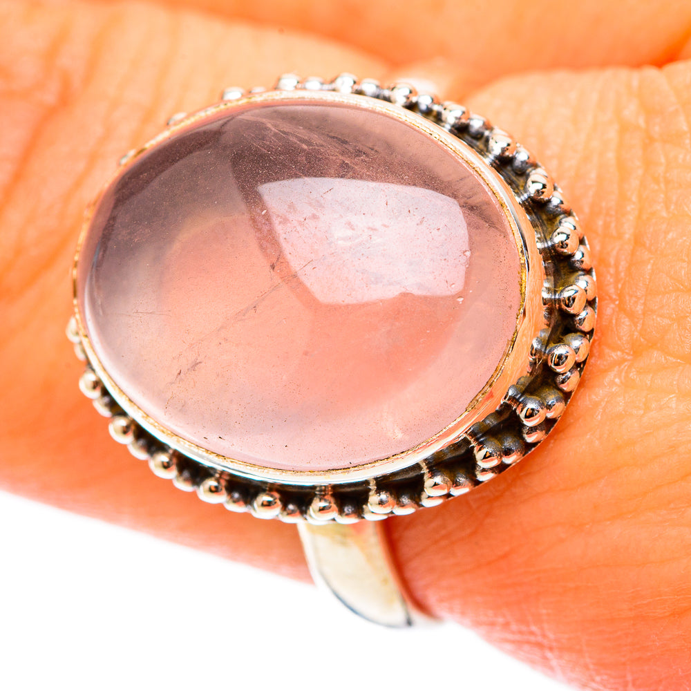 Rose Quartz Rings handcrafted by Anasilvercos - RING117828