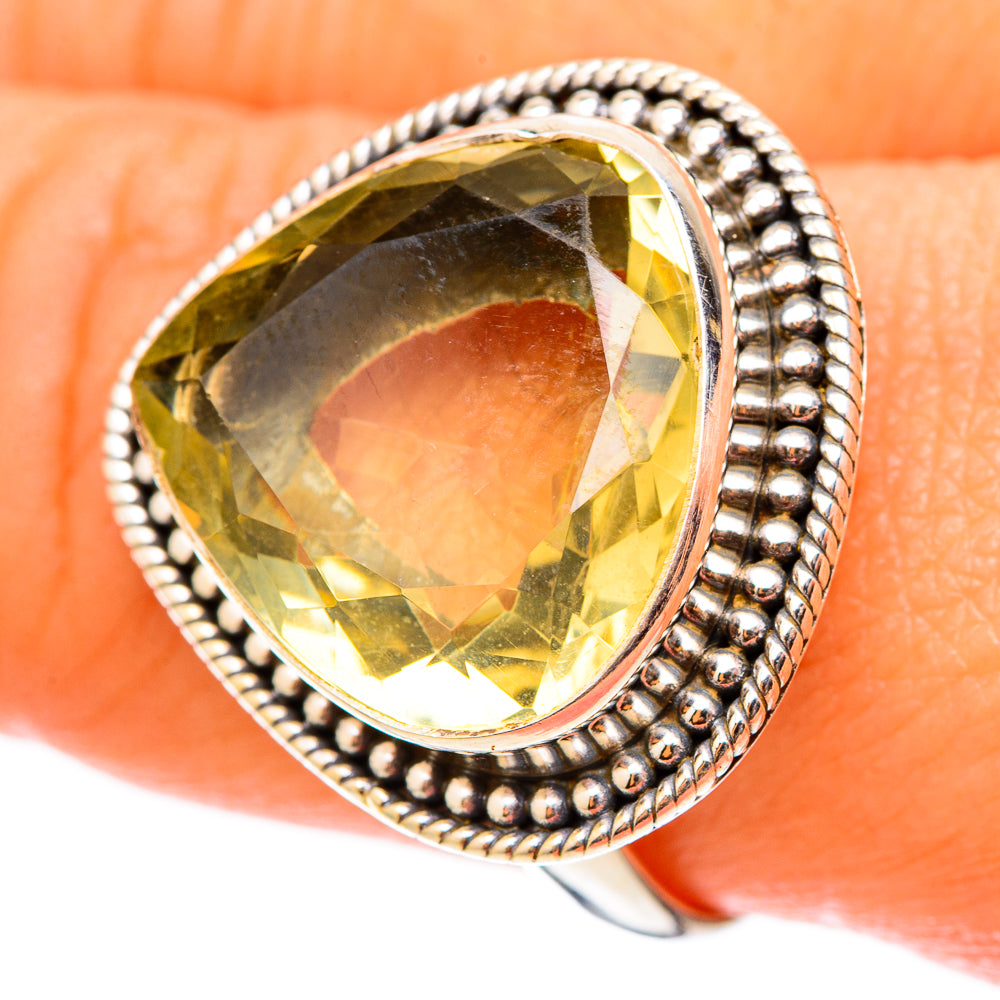 Lemon Quartz Rings handcrafted by Anasilvercos - RING117842