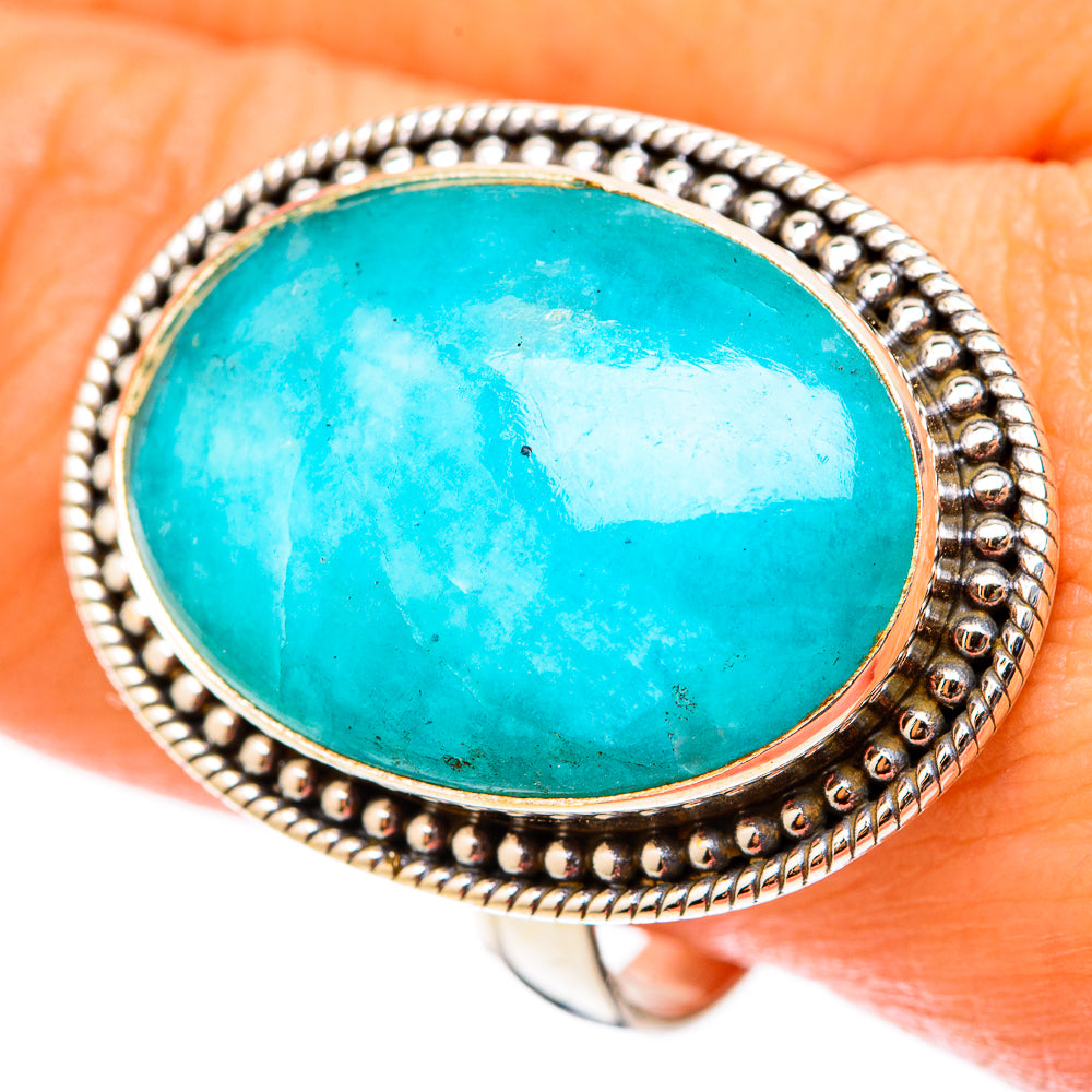Peruvian Amazonite Rings handcrafted by Anasilvercos - RING117849
