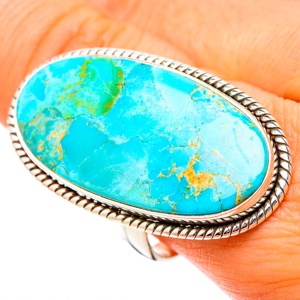 Peruvian Chrysocolla Rings handcrafted by Anasilvercos - RING117850