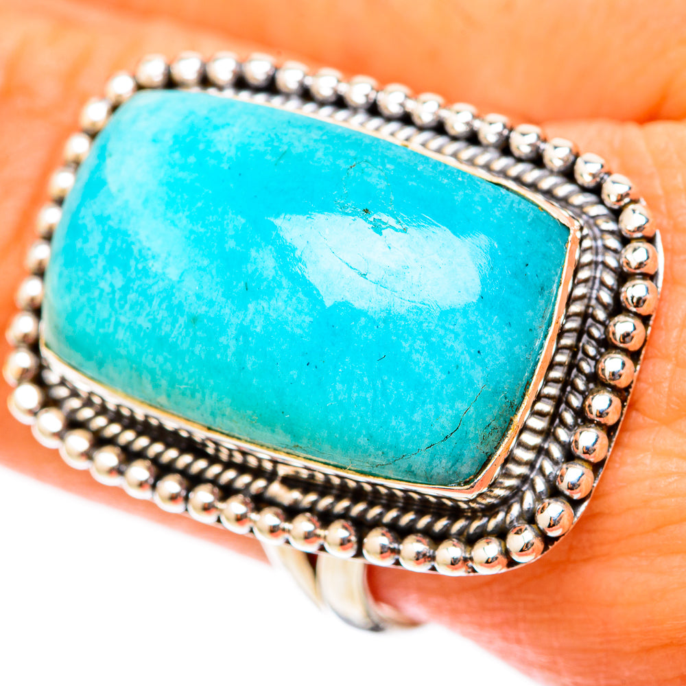 Peruvian Amazonite Rings handcrafted by Anasilvercos - RING117853