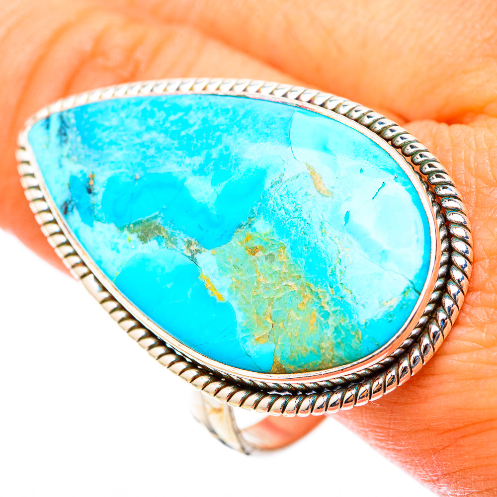 Peruvian Chrysocolla Rings handcrafted by Anasilvercos - RING117856
