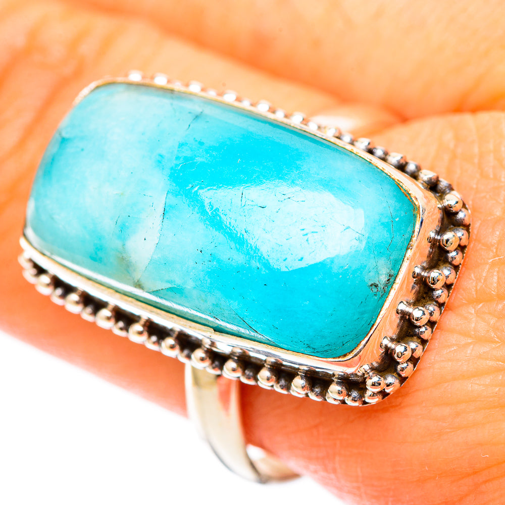 Peruvian Amazonite Rings handcrafted by Anasilvercos - RING117880
