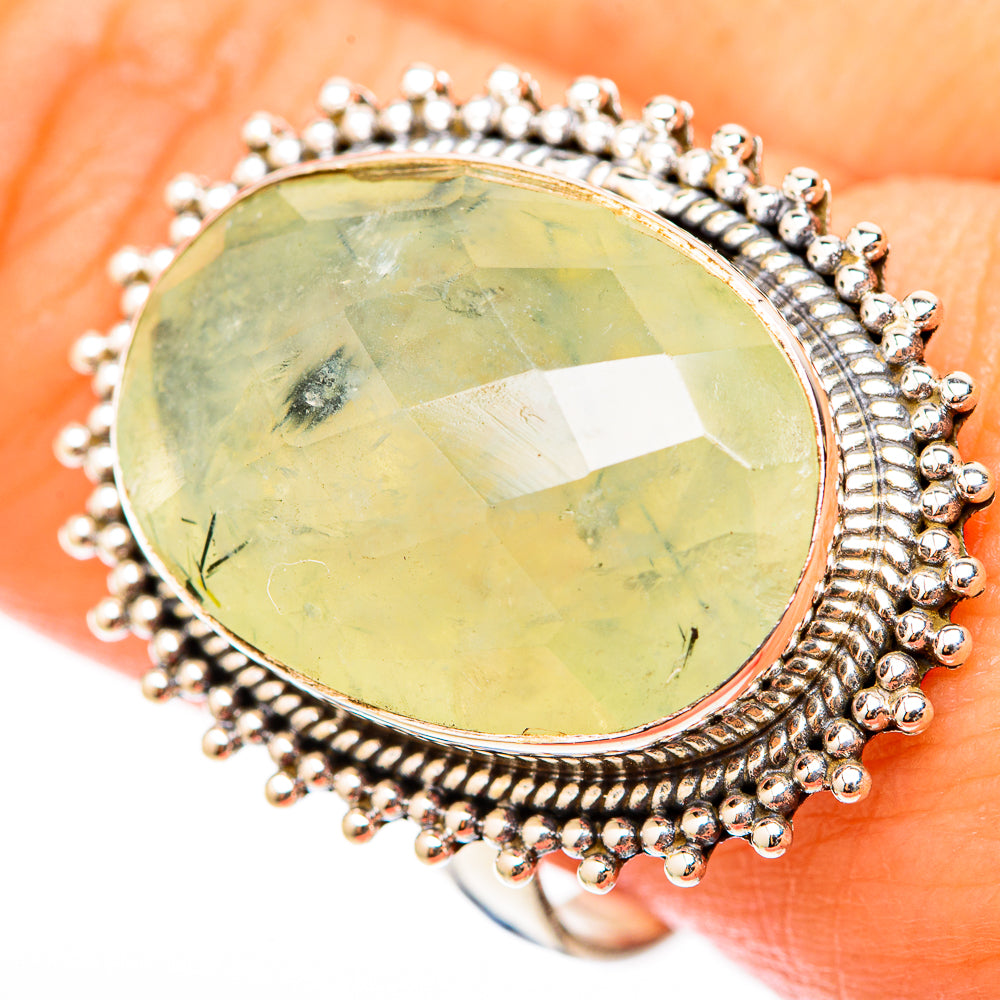 Prehnite Rings handcrafted by Anasilvercos - RING117890