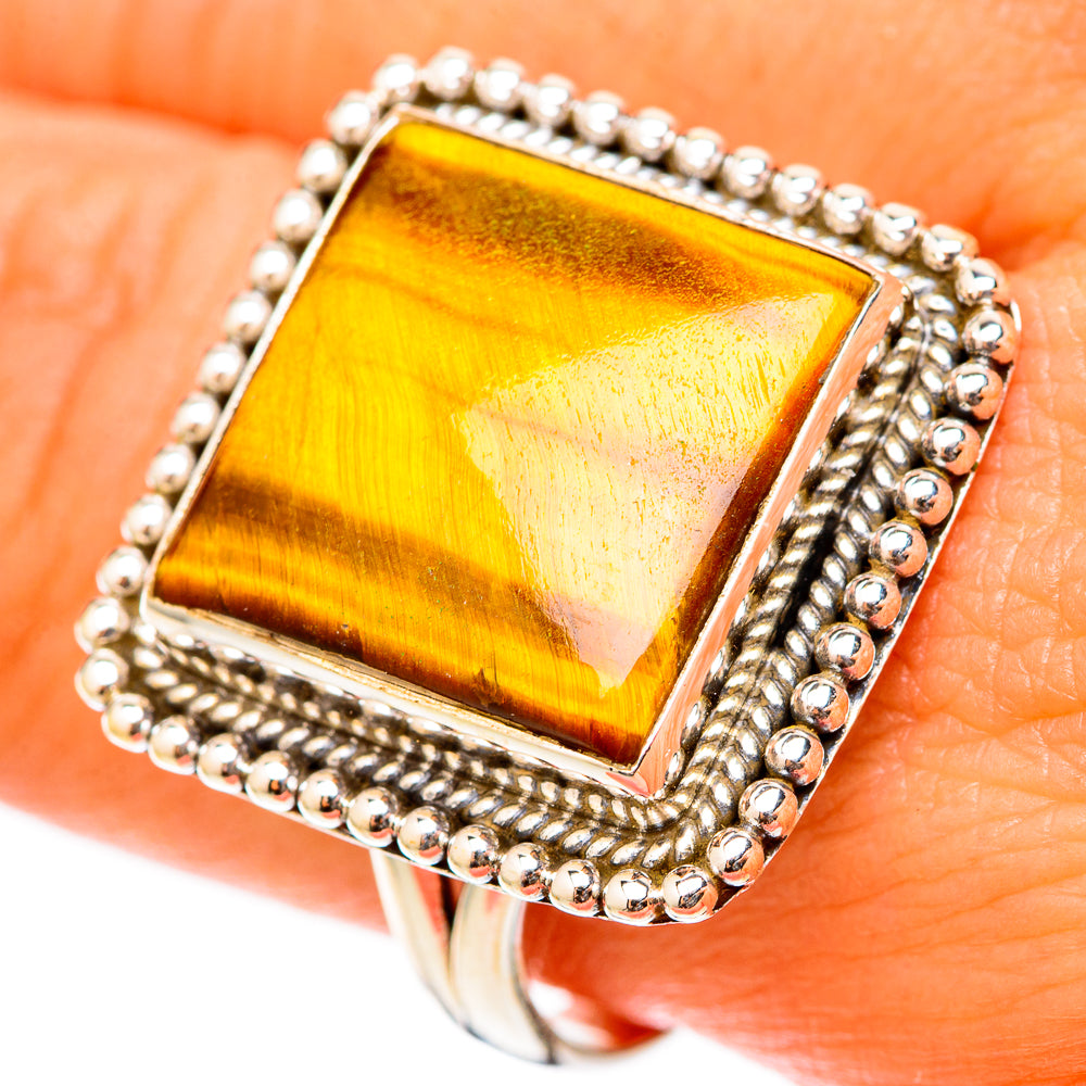 Tiger Eye Rings handcrafted by Anasilvercos - RING117919