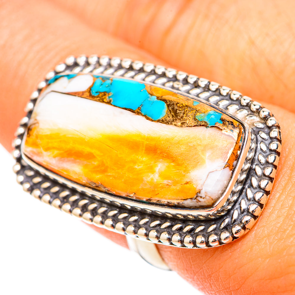 Spiny Oyster Turquoise Rings handcrafted by Anasilvercos - RING117939