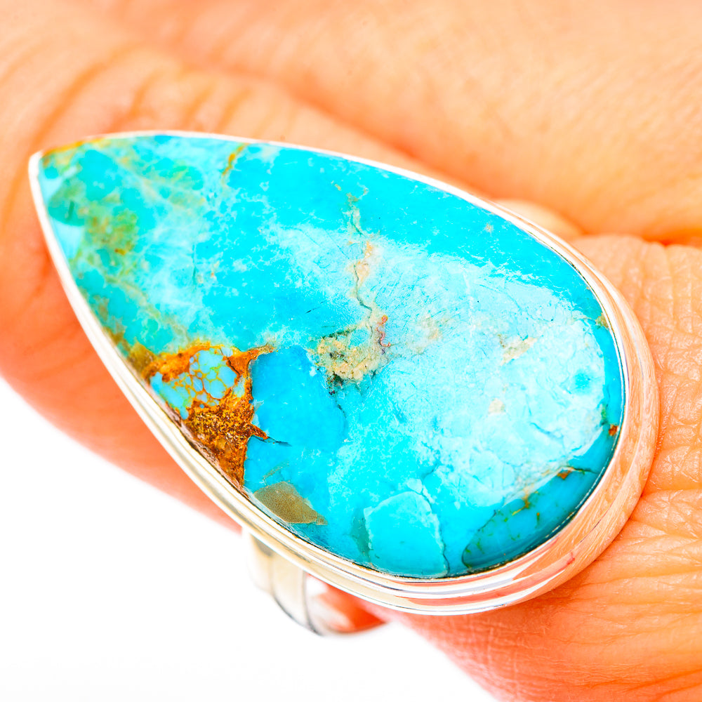 Peruvian Chrysocolla Rings handcrafted by Anasilvercos - RING117968
