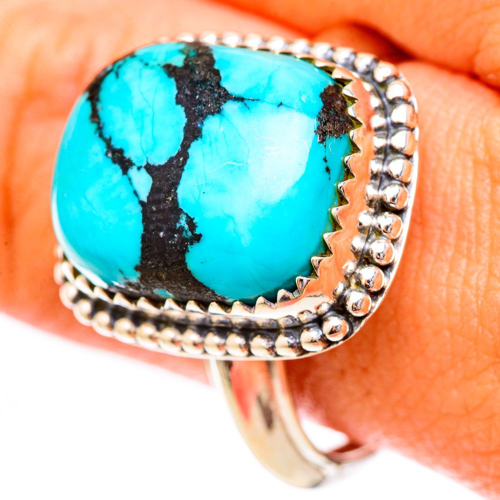 Tibetan Turquoise Rings handcrafted by Anasilvercos - RING118001