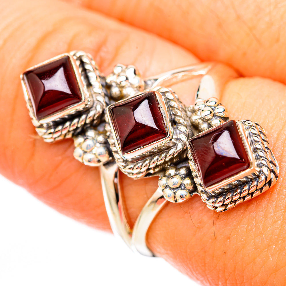 Garnet Rings handcrafted by Anasilvercos - RING118010