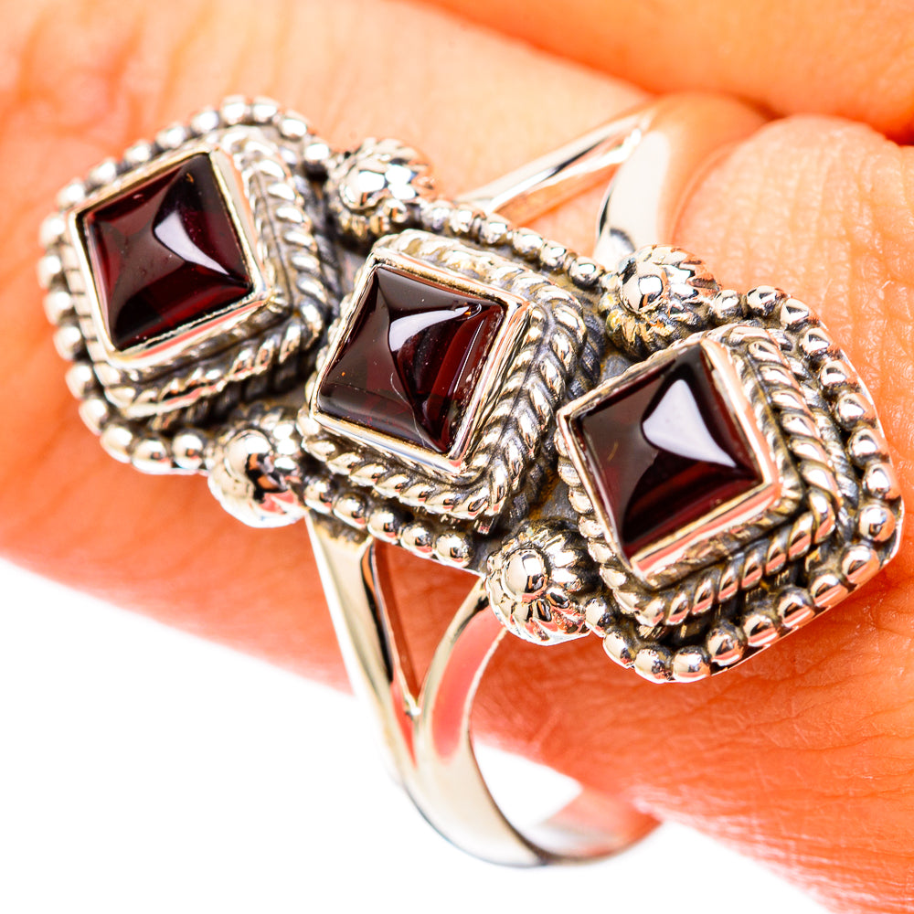 Garnet Rings handcrafted by Anasilvercos - RING118011