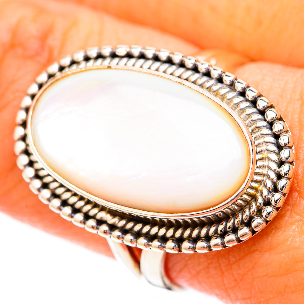 Mother Of Pearl Rings handcrafted by Anasilvercos - RING118038