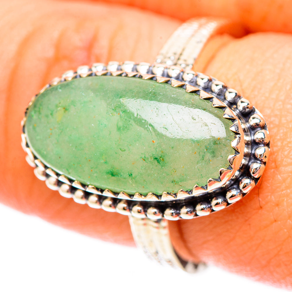 Green Aventurine Rings handcrafted by Anasilvercos - RING118089