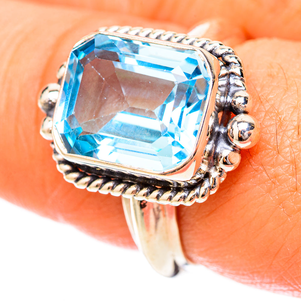 Blue Topaz Rings handcrafted by Anasilvercos - RING118109