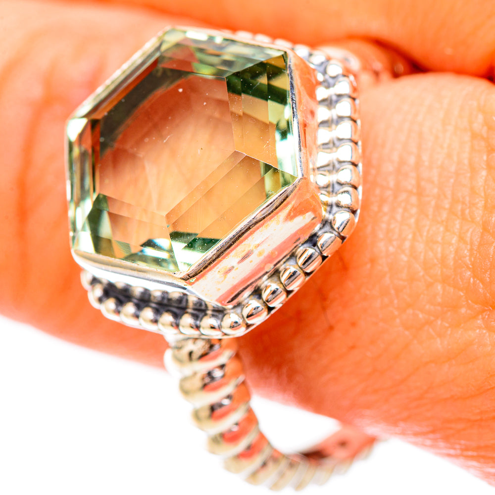 Green Amethyst Rings handcrafted by Anasilvercos - RING118112