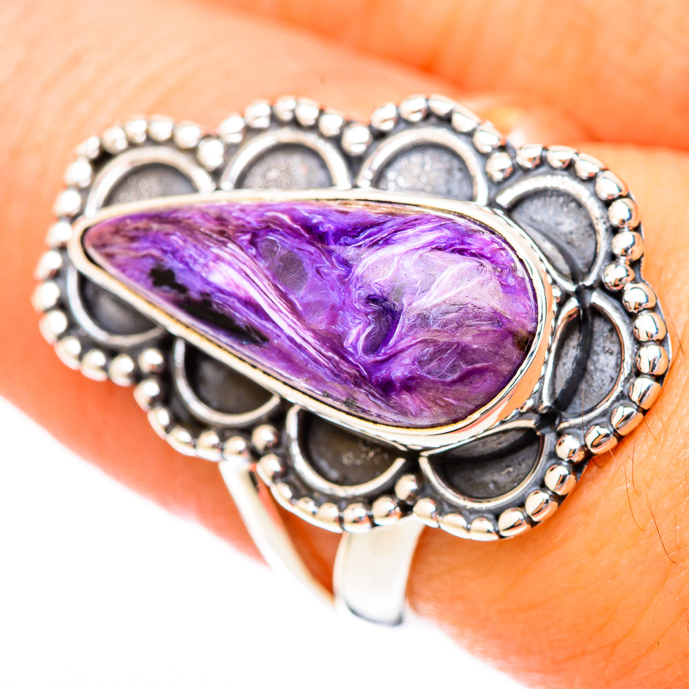 Charoite Rings handcrafted by Anasilvercos - RING118123