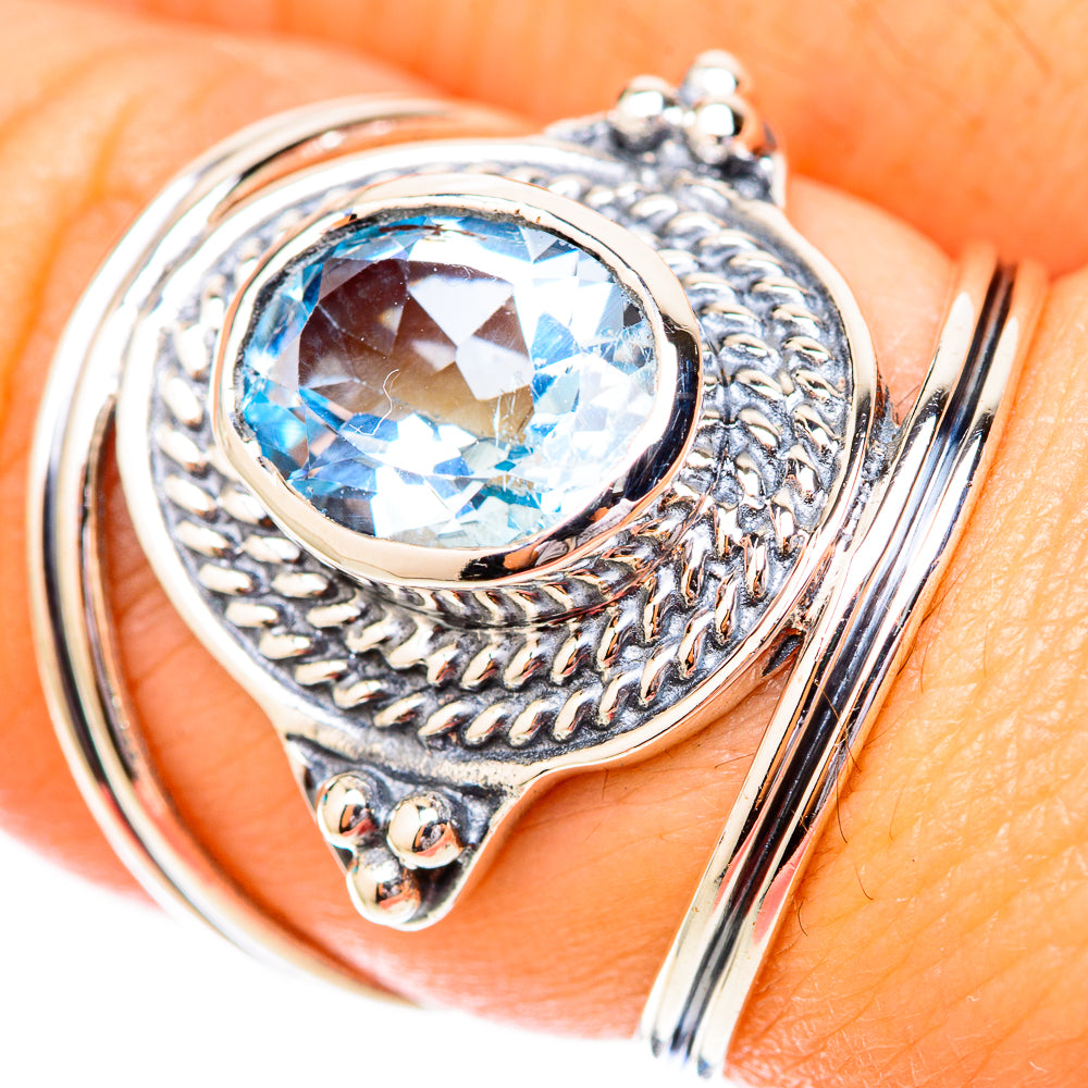 Blue Topaz Rings handcrafted by Anasilvercos - RING118135