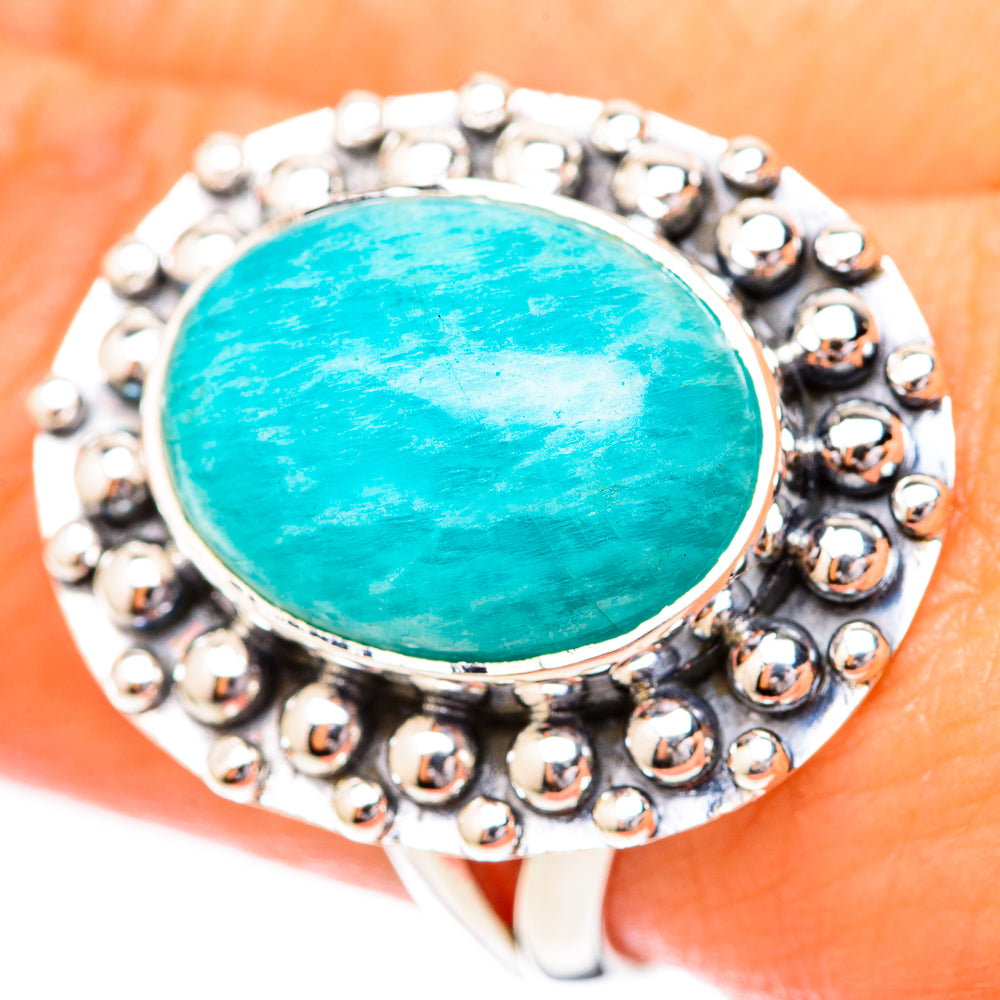 Peruvian Amazonite Rings handcrafted by Anasilvercos - RING118137