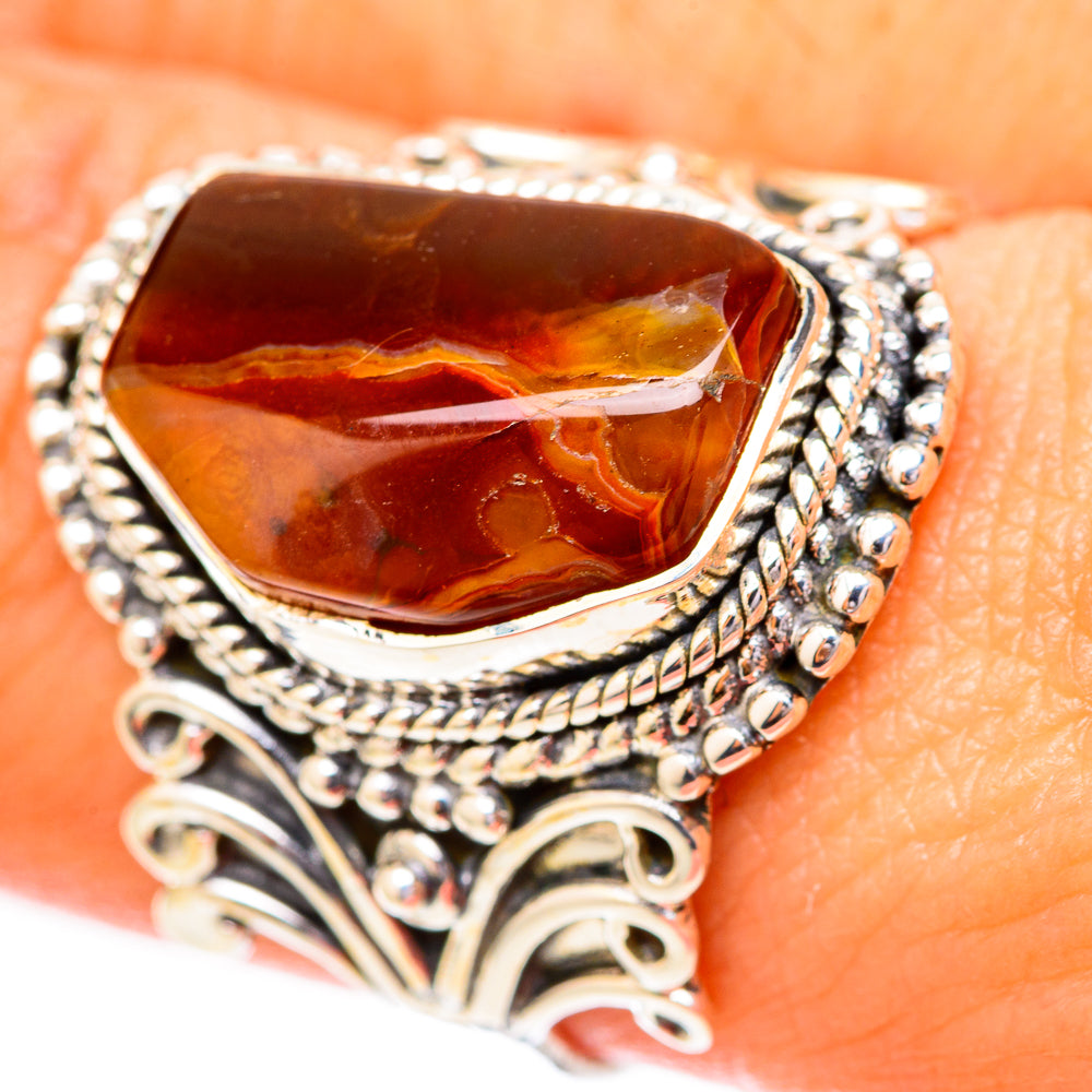 Mexican Fire Agate Rings handcrafted by Anasilvercos - RING118145