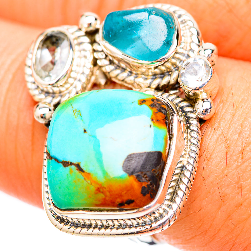Tibetan Turquoise Rings handcrafted by Anasilvercos - RING118160