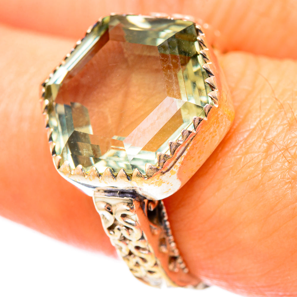 Green Amethyst Rings handcrafted by Anasilvercos - RING118168