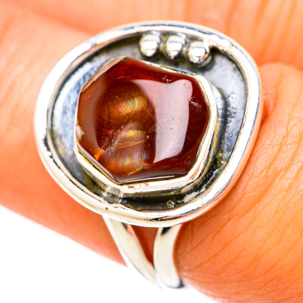 Mexican Fire Agate Rings handcrafted by Anasilvercos - RING118170