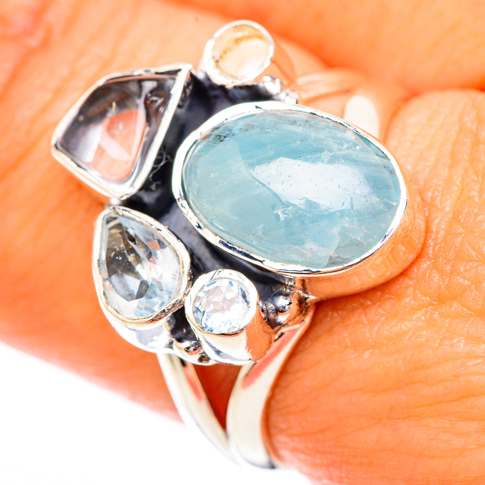 Aquamarine Rings handcrafted by Anasilvercos - RING118185