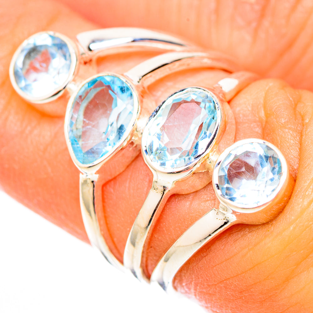Blue Topaz Rings handcrafted by Anasilvercos - RING118197